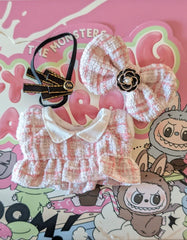 Vestito Labubu - Set Super Chic Rosa per Labubu - Stile Coquette